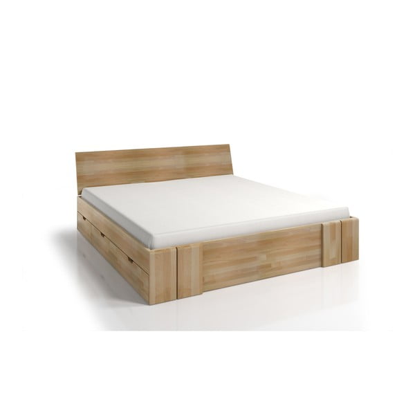 Dvoposteljna postelja iz bukovega lesa s predalom SKANDICA Vestre Maxi, 160 x 200 cm-image-2