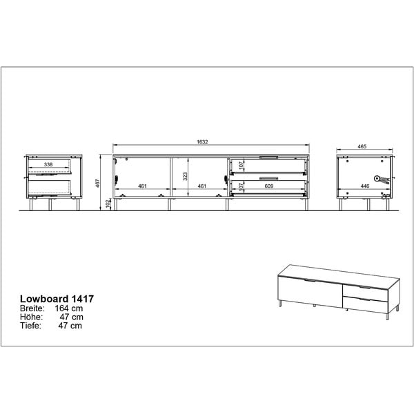 Svetlo zelena TV omarica 164x47 cm Kenora - Germania-image-4