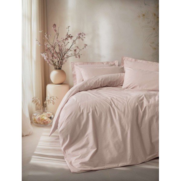Prašno rožnata enojna posteljnina 200x140 cm Plain  – Mijolnir-image-1