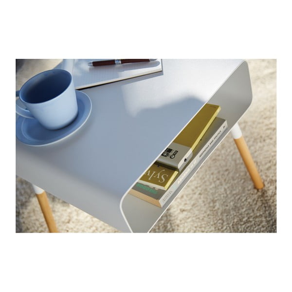 Bela klubska miza YAMAZAKI Plain, višina 35 cm-image-2