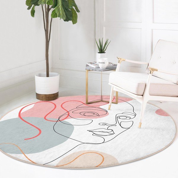 Bela pralna okrogla preproga primerna za robotski sesalnik ø 120 cm Comfort – Mila Home-image-2