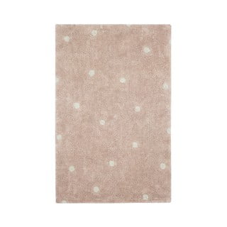 Svetlo rožnata pralna ročno tkana bombažna otroška preproga 100x150 cm Mini Dot Rose – Lorena Canals