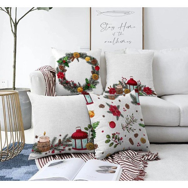Prevleke za blazino v kompletu 4 ks z božičnim motivom 43x43 cm Merry Christmas – Mila Home