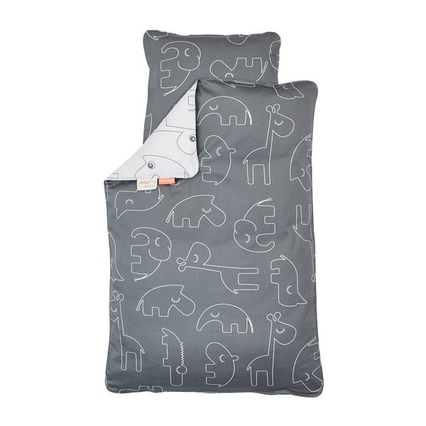 Siva otroška posteljnina Done by Deer Baby, 70 x 100 cm