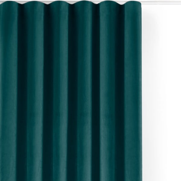 Modrozelena žametna zavesa za delno zatemnitev 400x300 cm Velto – Filumi
