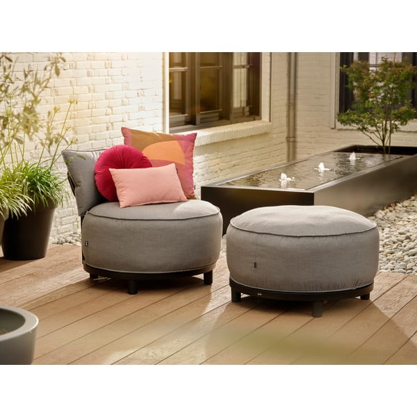 Svetlo siv oblazinjen vrtni fotelj Emma – Hartman-image-4