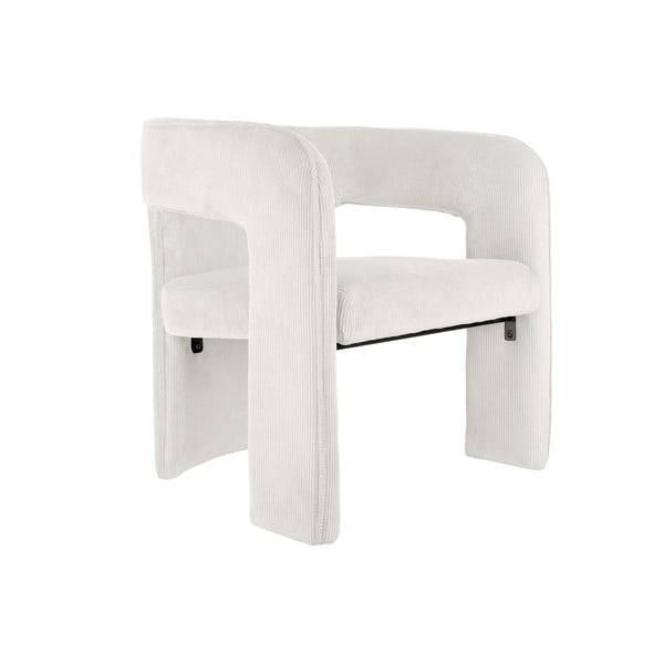 Bel fotelj iz rebrastega žameta Vigor – Leitmotiv