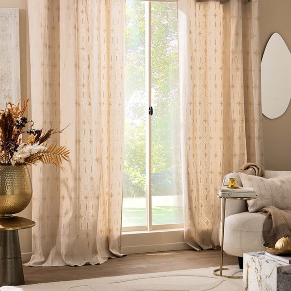 Bež zavesa 140x240 cm Ondine – douceur d'intérieur-image-3