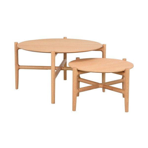 Kavna mizica iz hrastovega lesa Rowico Holton, ø 80 cm-image-3