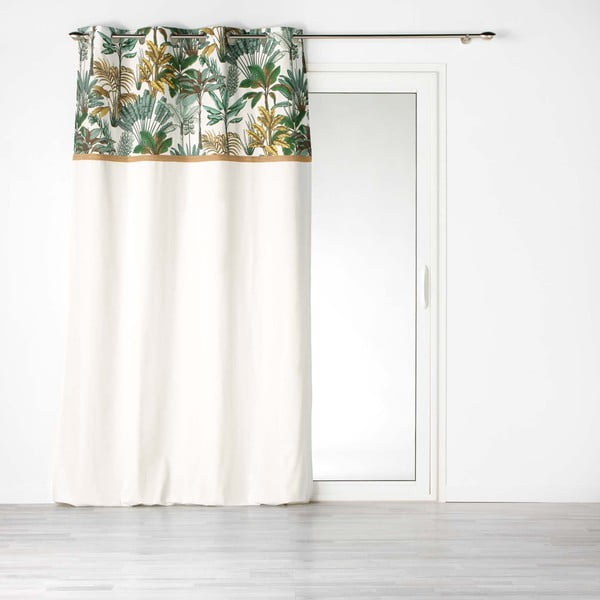 Zelena in kremno bela zavesa 140x240 cm Balinesia – douceur d'intérieur