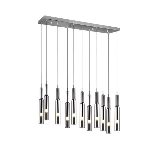LED viseča svetilka v srebrni barvi s steklenim senčnikom Lucent – Trio Select-image-4