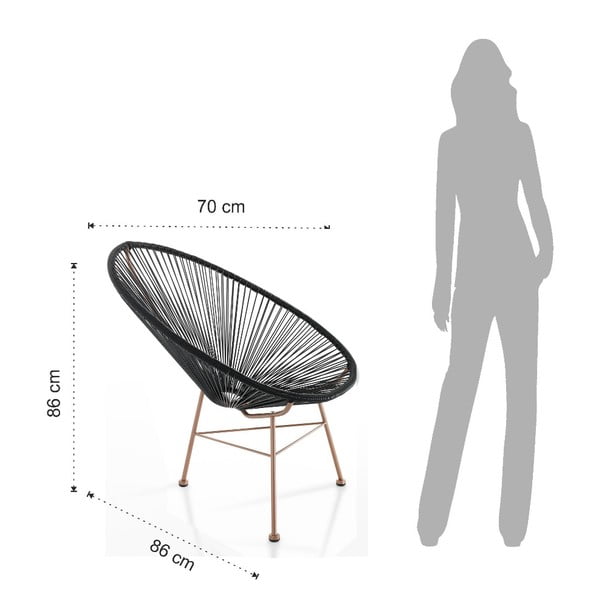 Črn vrtni fotelj iz umetnega ratana Numana – Tomasucci-image-3