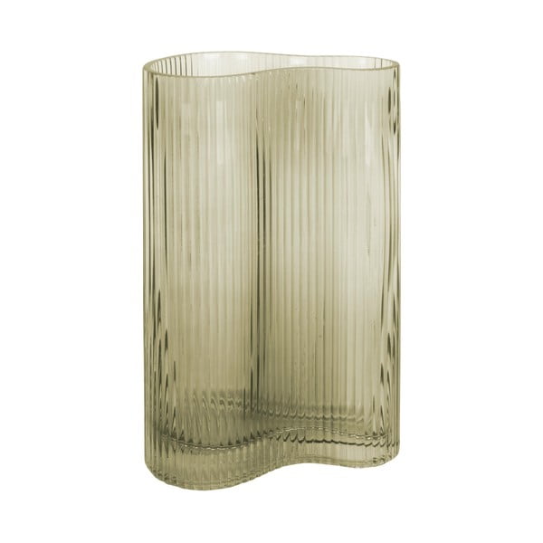 Zelena steklena vaza PT LIVING Wave, višina 27 cm