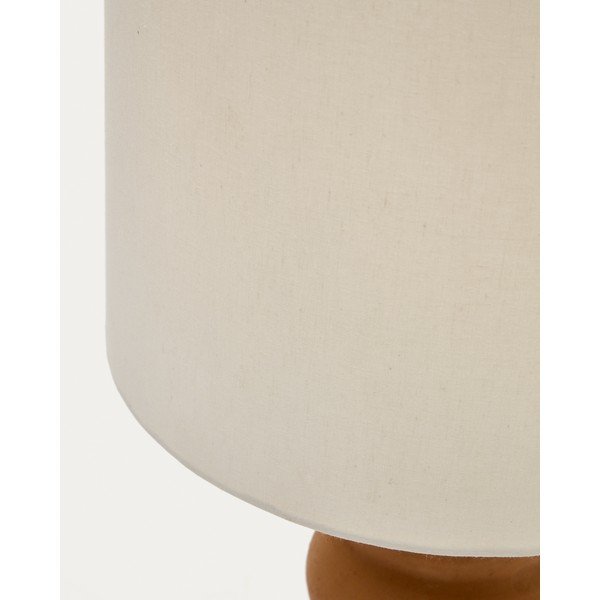 Lončena namizna svetilka v naravni barvi s tekstilnim senčilom (višina 55 cm) Madsen – Kave Home-image-4