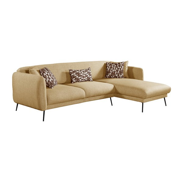 Rumena raztegljiva sedežna garnitura Pandia Home Madrid, desni kot-image-2