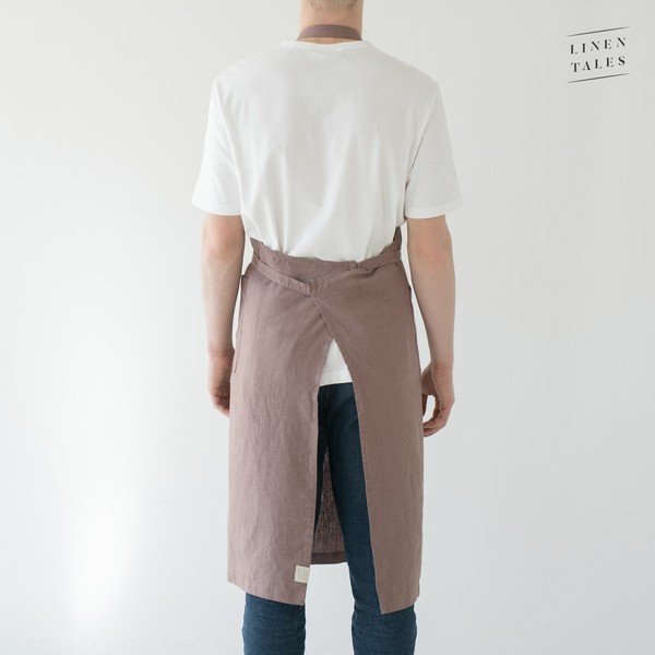 Umazano-vijoličen lanen predpasnik Linen Tales Chef, dolžina 100 cm-image-2
