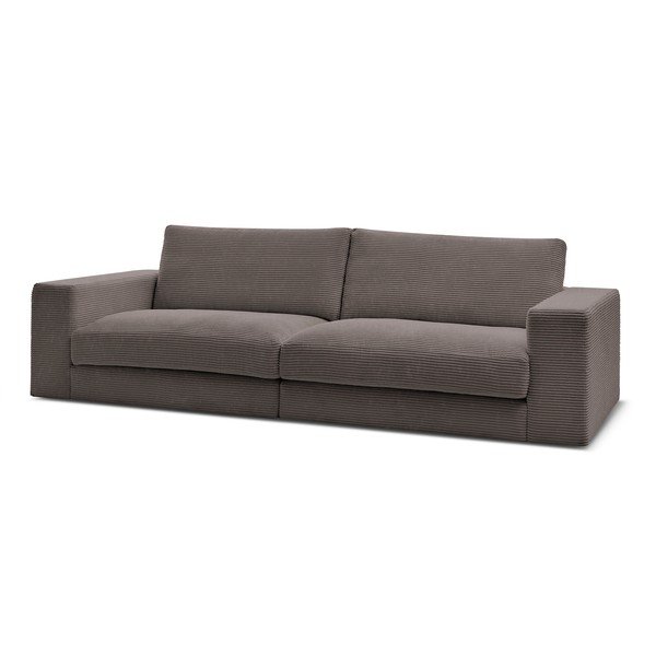 Sivorjava sedežna garnitura iz rebrastega žameta 274 cm Leonard – Bobochic Paris-image-3