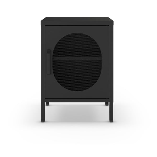 Črna kovinska nočna omarica Diora – Marckeric