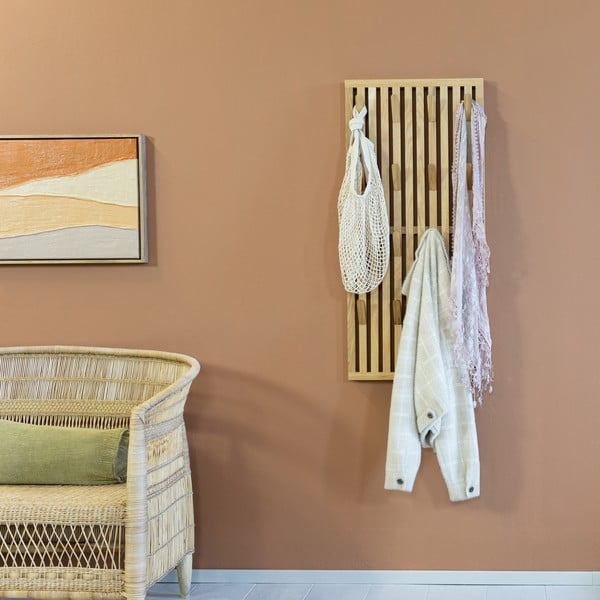 Garderobni panel iz masivnega hrasta v naravni barvi 46x100x8 cm Parco – Spinder Design-image-4