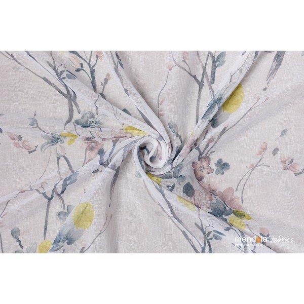 Bela/siva prosojna zavesa 300x260 cm Olivia – Mendola Fabrics-image-1