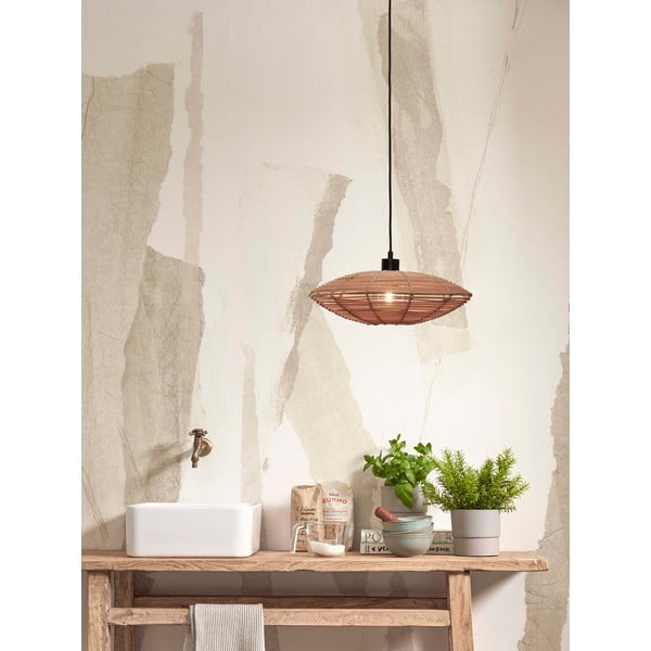Viseča svetilka v naravni barvi s senčnikom iz ratana ø 40 cm Tanami – Good&Mojo-image-1
