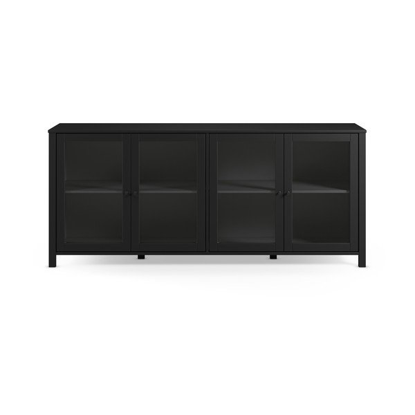 Črna vitrina iz masivnega bora 186x80x40 cm Alessandra – Marckeric-image-2