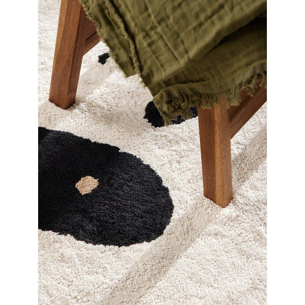 Črna/kremno bela pralna/ročno tkana bombažna otroška preproga 103x120 cm Snuggle Patsy – Hanse Home-image-2