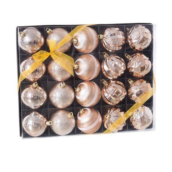 Komplet 20 božičnih okraskov v bakreni barvi Casa Selección Cooper