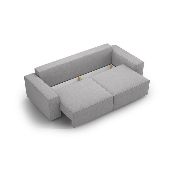 Svetlo siva raztegljiva sedežna garnitura iz tkanine bouclé 247 cm Jodie – Micadoni Home-image-3