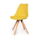 Komplet 2 rumenih stolov z nogami iz bukovega lesa Bonami Essentials Gina
