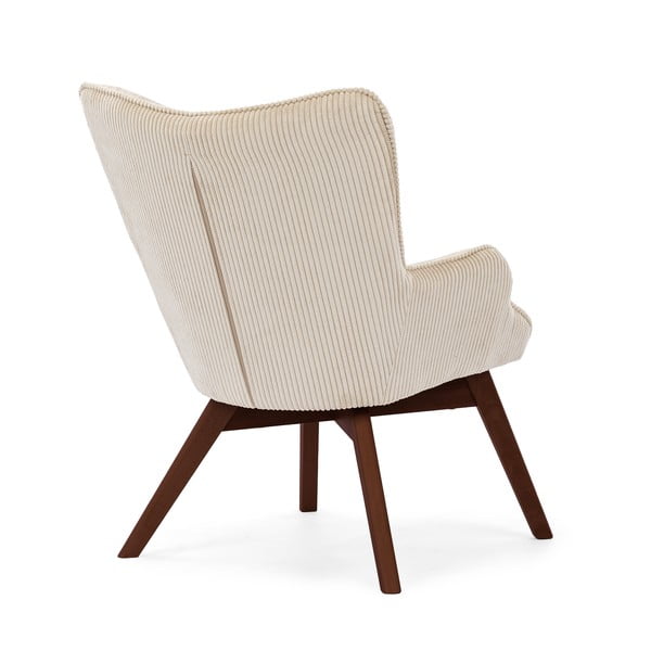 Bež fotelj iz rebrastega žameta Niko – Ropez-image-3