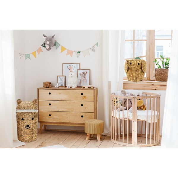 Otroška škatla za shranjevanje iz vodne hijacinte v naravni barvi ø 30x35 cm Elephant – Compactor-image-2