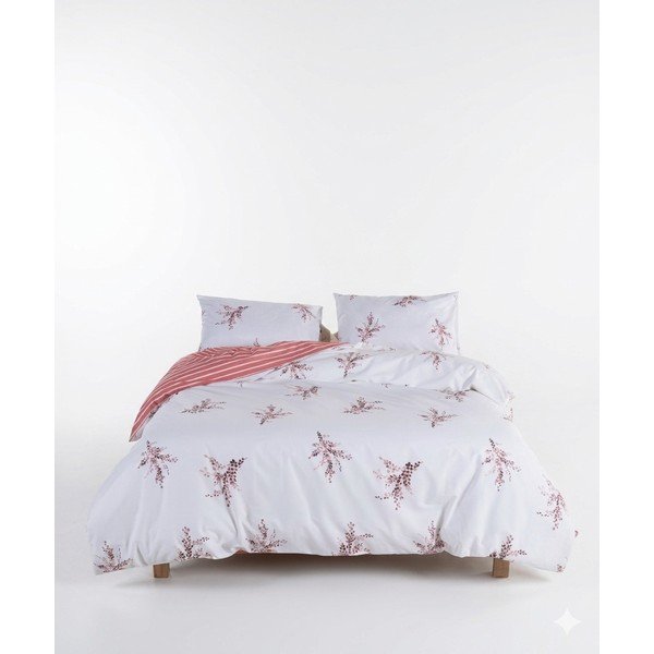Bela/rožnata enojna posteljnina iz renforce bombaža 140x200 cm Breeze Floral – Mila Home Luxury