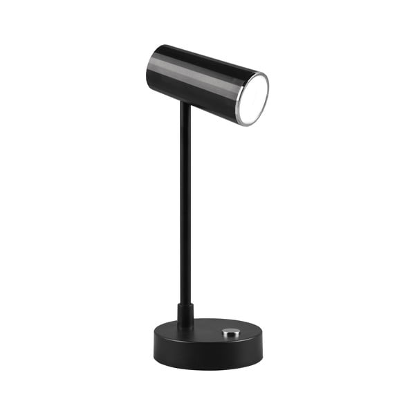 Sijajno črna LED zatemnitvena namizna svetilka (višina 28 cm) Lenny – Trio