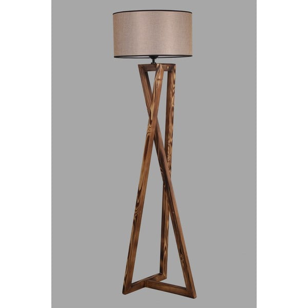 Rjava stoječa svetilka s tekstilnim senčilom (višina 149 cm) Maçka – Opviq lights-image-2