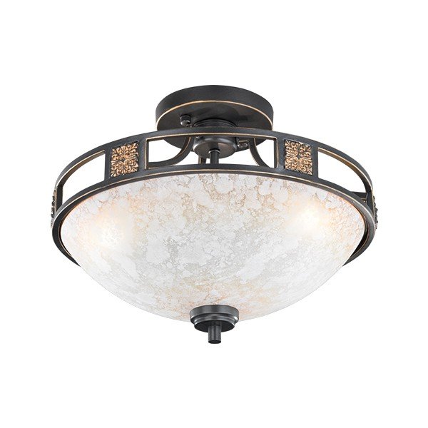 Črna stropna svetilka s steklenim senčilom ø 42 cm Quinta – Trio