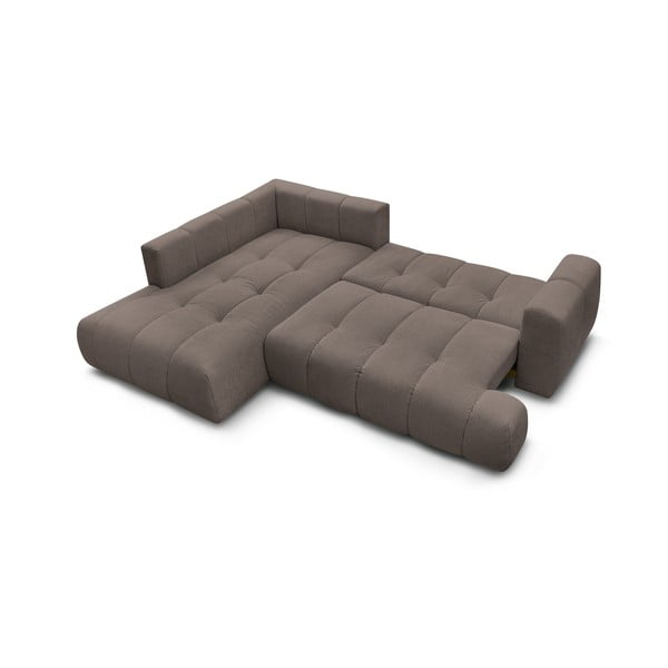 Sivorjava raztegljiva/s prostorom za shranjevanje kotna sedežna garnitura (levi kot/v obliki črke L) Fuji – Bobochic Paris-image-4