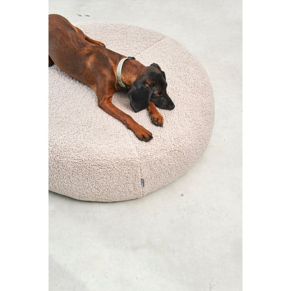 Bež bouclé podloga za pse ø 90 cm Senso Pouffe Greige M/L – MiaCara-image-1