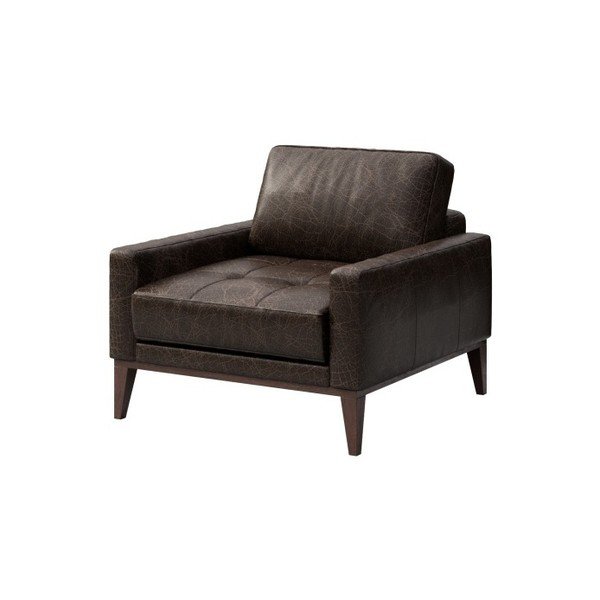 Temno rjav usnjeni fotelj MESONICA Musso Tufted-image-2