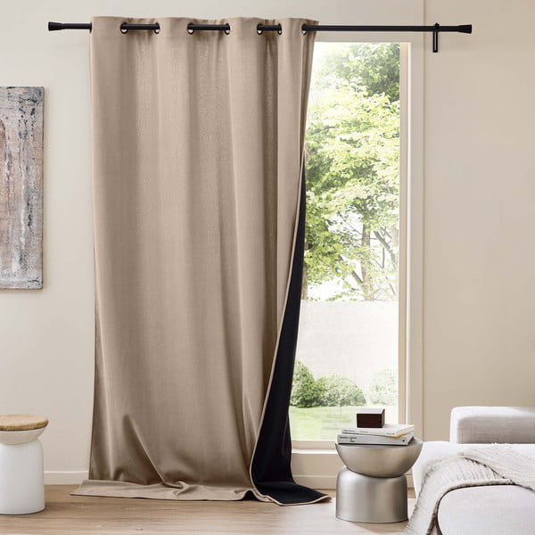 Rjava izolacijska zavesa iz rebrastega žameta 140x260 cm Madison – douceur d'intérieur-image-1