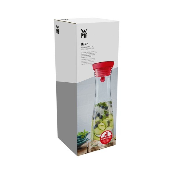 Stekleni kozarec za vodo z rdečim pokrovom WMF, 1 l-image-3