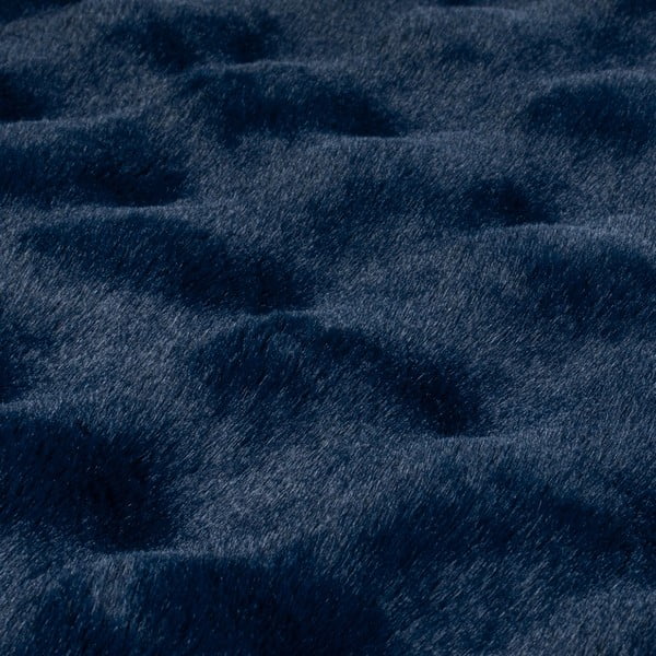 Temno modro sintetično krzno 80x150 cm Waffle Faux Fur – Flair Rugs-image-2