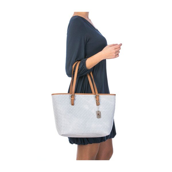 Usnjena torbica Suede White-image-3