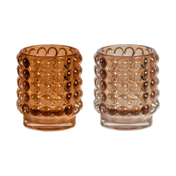 Komplet 2 steklenih svečnikov BePureHome Buble, višina 8 cm