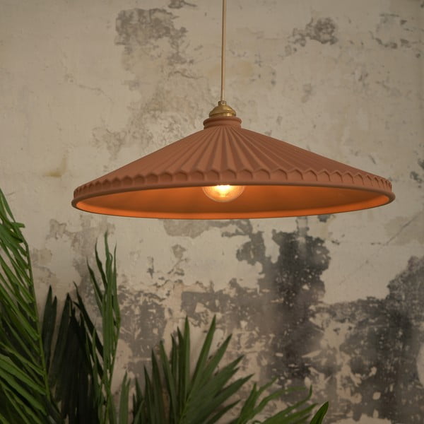 Rdeča viseča svetilka SULION Elena, višina 150 cm-image-2