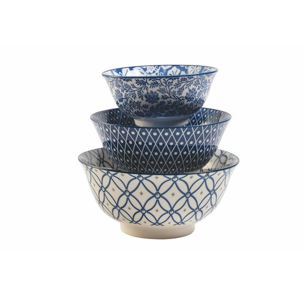 Belo-modre porcelanaste sklede v kompletu 3 kos Confusion - Villa d'Este