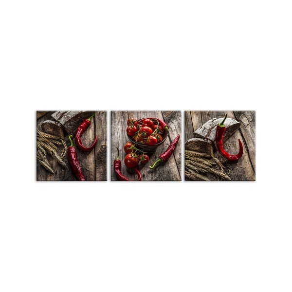 Komplet 3 slik Styler Glasspik Set Red Peppers