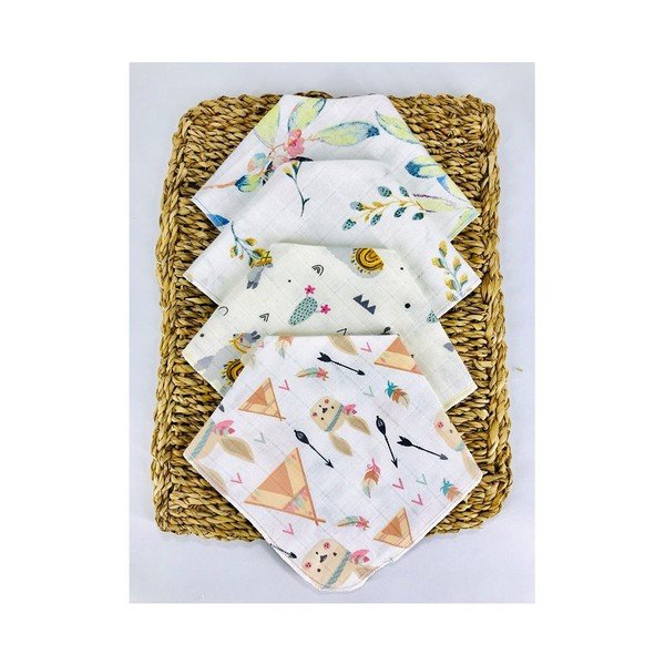 Beli muslinski slinčki v kompletu 4 kos Mila - Lydia&Co-image-1