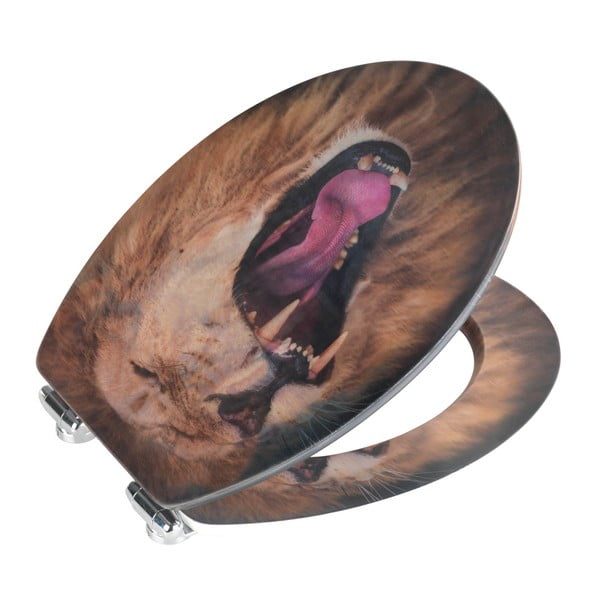 WC deska s 3D sliko in enostavnim zapiranjem Wenko Lion, 44,5 x 38 cm-image-4
