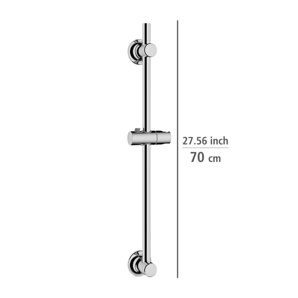 Drsni drog za tuš iz nerjavečega jekla v sijajno srebrni barvi z namestitvijo brez vrtanja 70 cm – Wenko-image-2